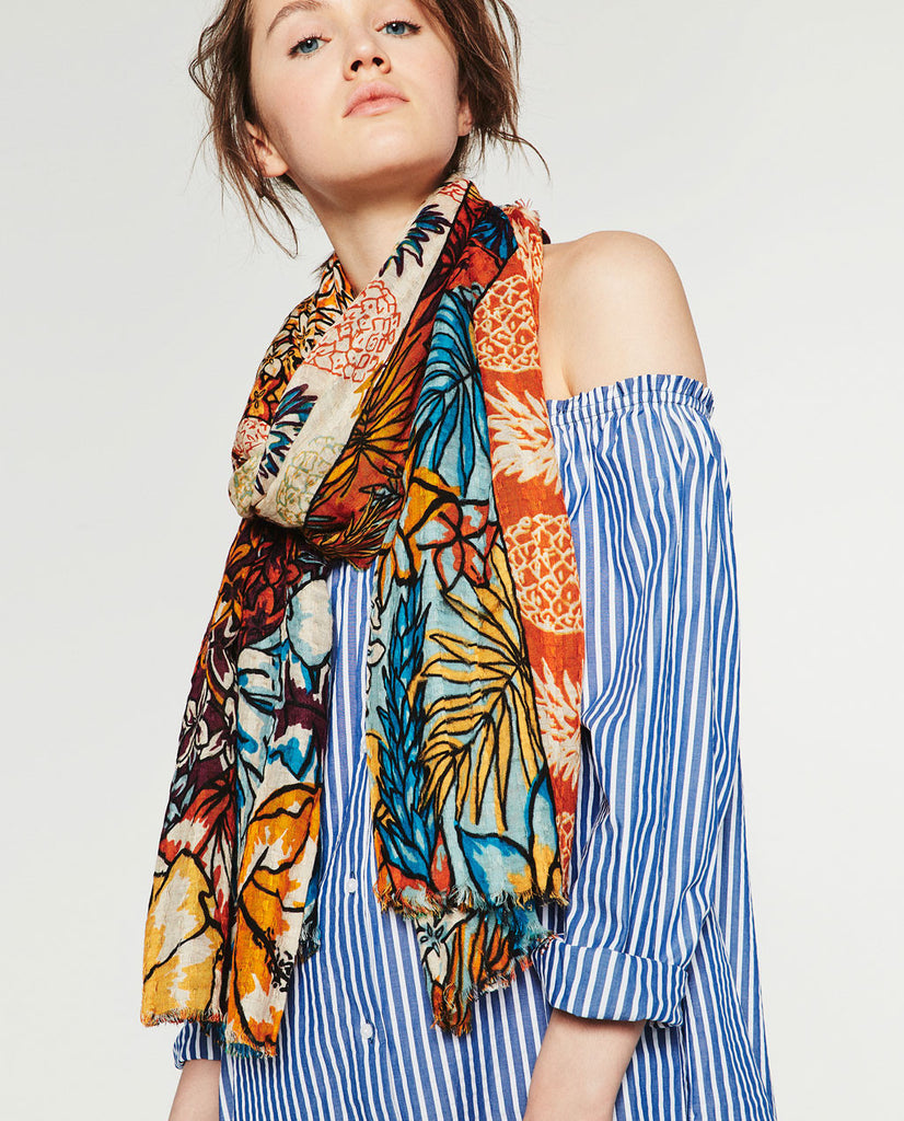 TROPICAL PRINT SCARF