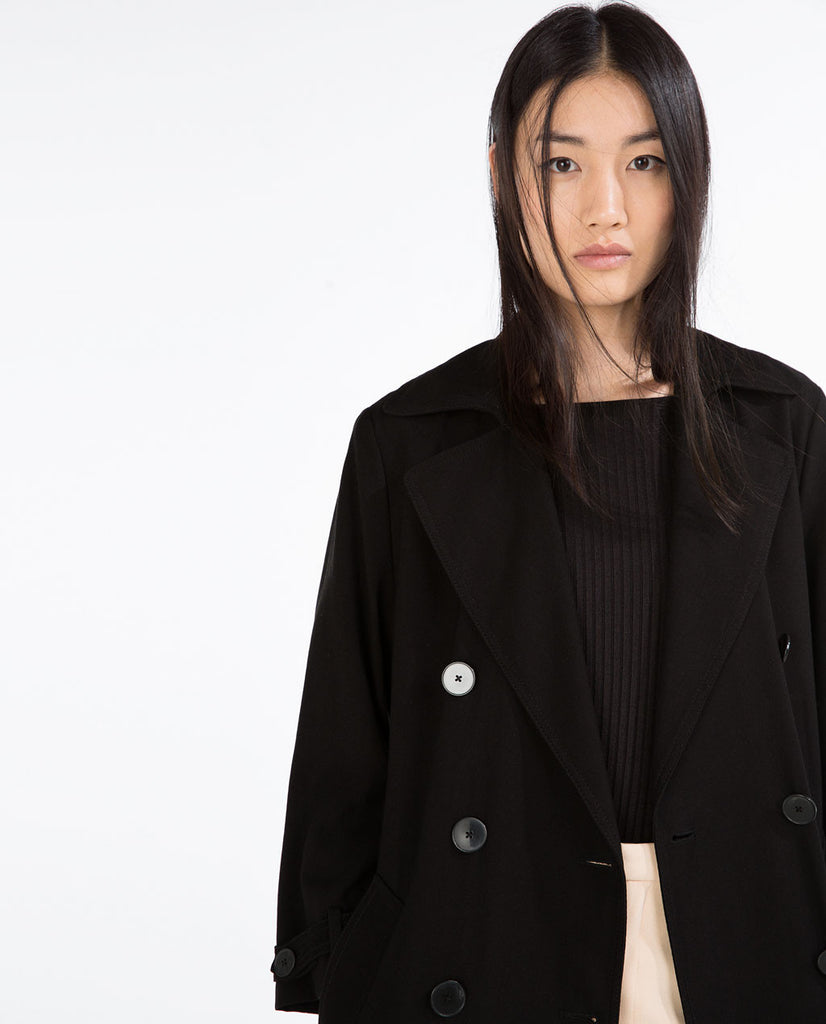 LONG CROSSOVER TRENCH COAT