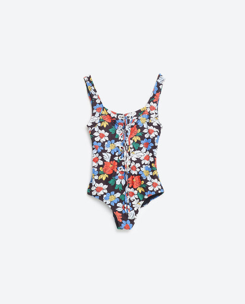 PRINTED FLORAL SWIMSUIT WITH CORD