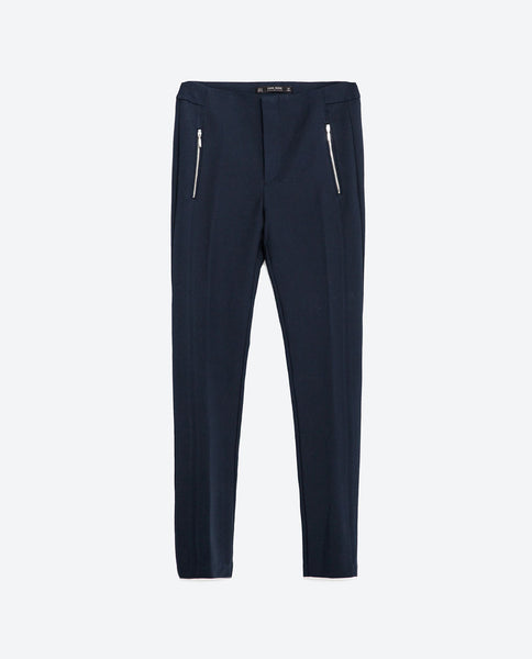 MID-RISE SKINNY TROUSERS