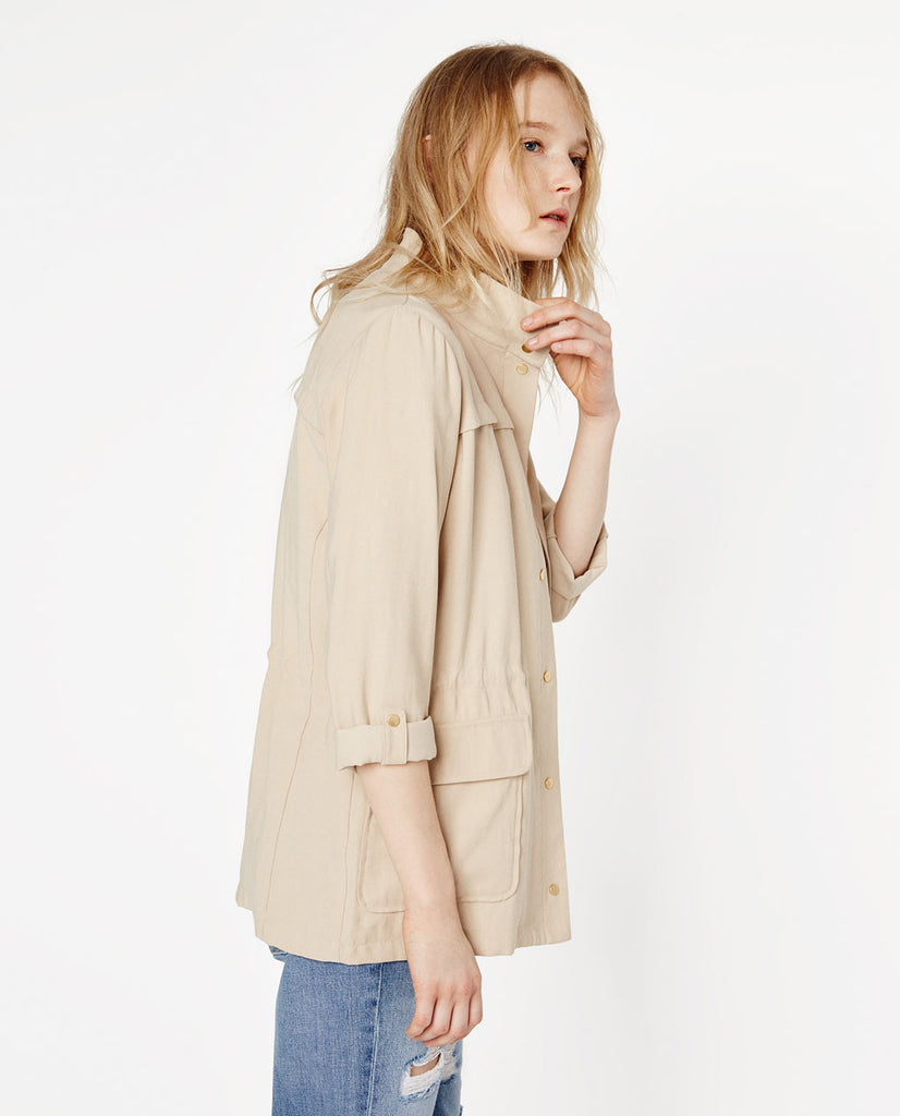 SAFARI JACKET WITH HIGH NECK