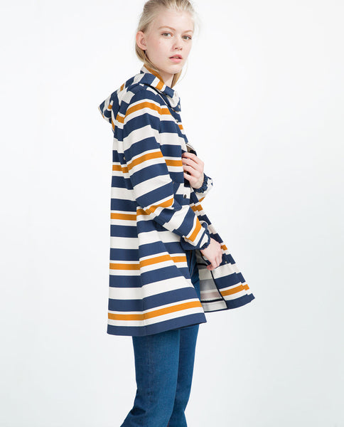 STRIPED PRINT PARKA