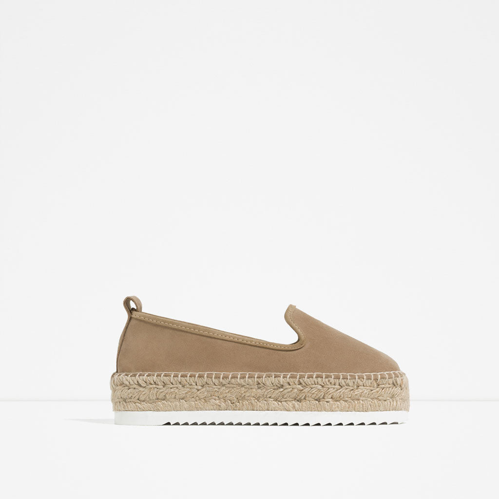 LEATHER ESPADRILLES WITH TRACK SOLE