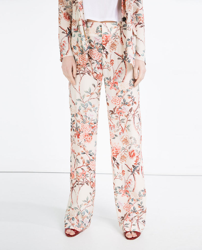 PRINTED STRAIGHT-CUT TROUSERS