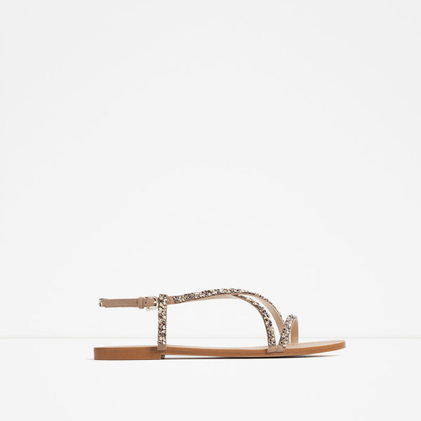 STRAPPY SANDALS WITH GEM DETAIL