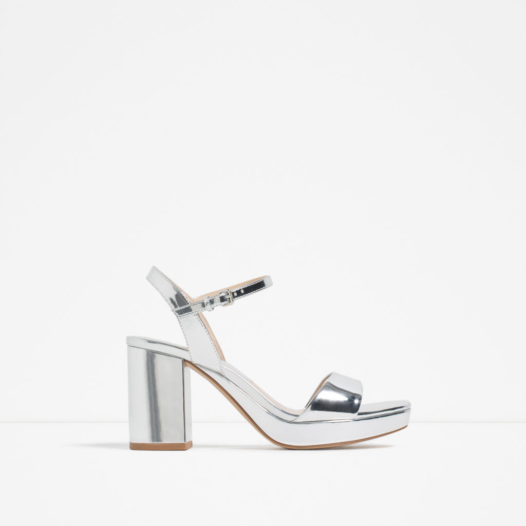 METALLIC PLATFORM SANDALS