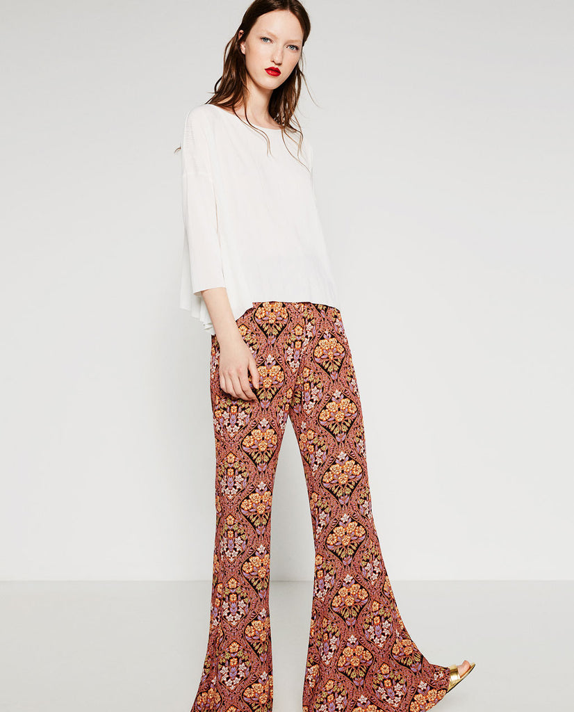 PRINTED PALAZZO TROUSERS