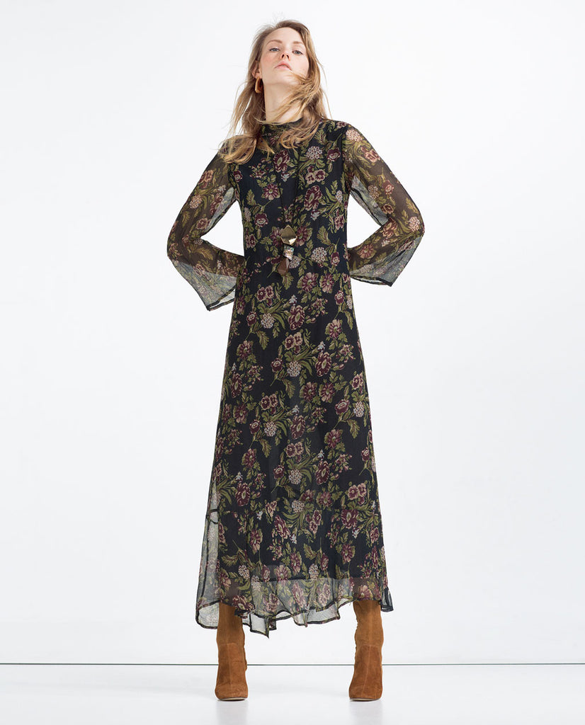 LONG DRESS WITH FLORAL PRINT