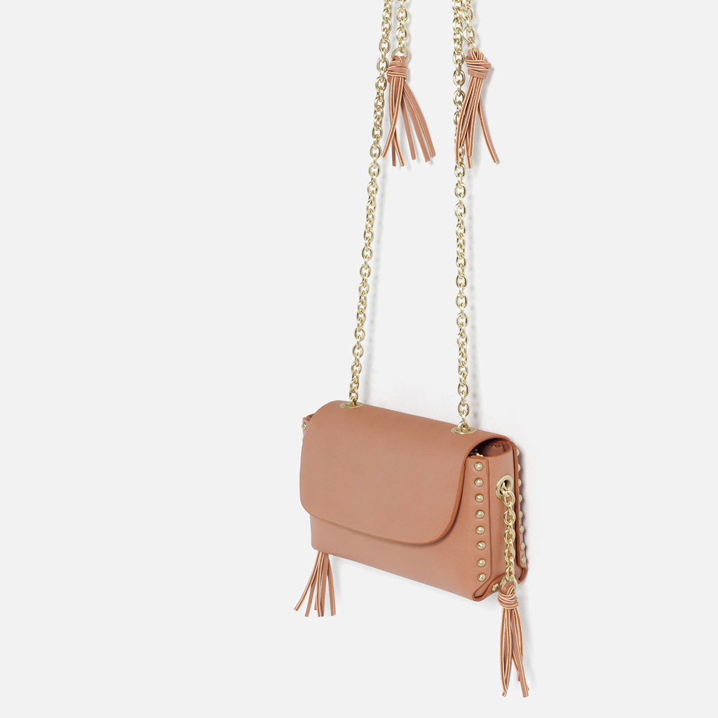 STUDS AND CHAIN CROSS BODY BAG