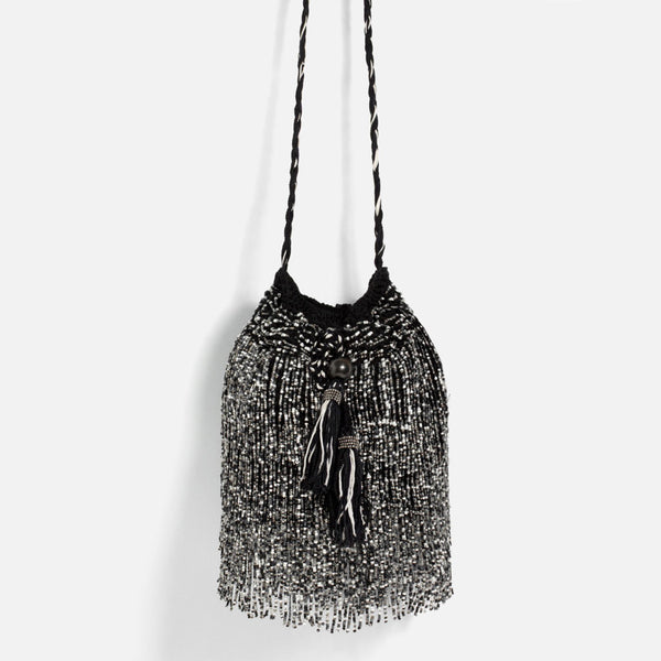 CROSS-BODY EVENING BUCKET BAG