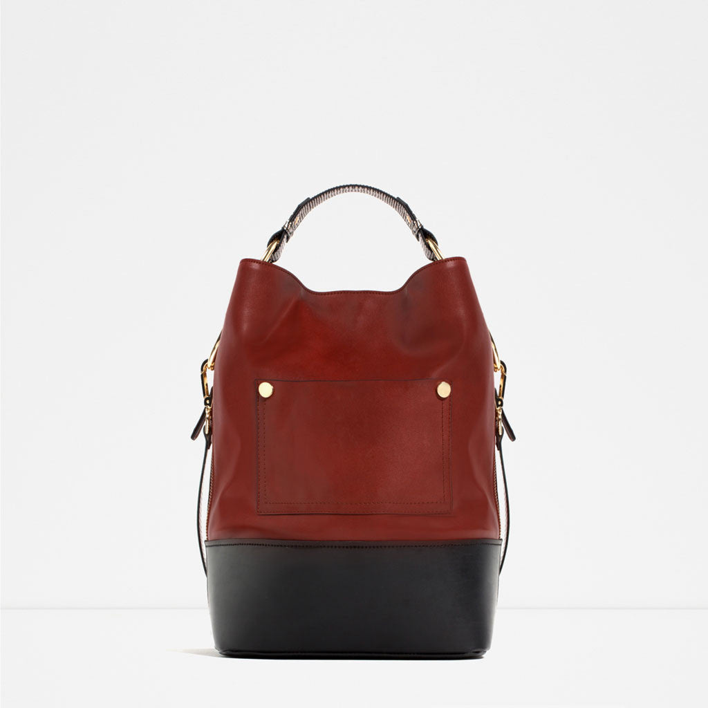 COLOR CONTRAST BUCKET BAG