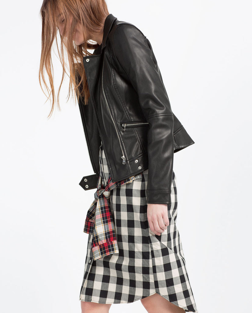 FAUX LEATHER BIKER JACKET