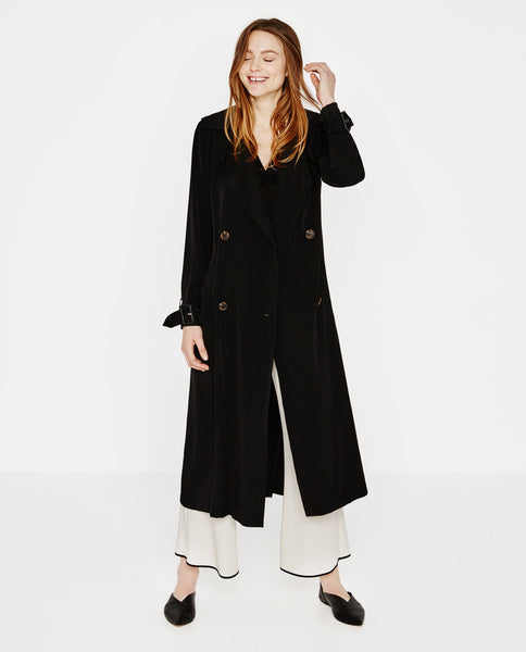 LONG FLOWING TRENCH COAT