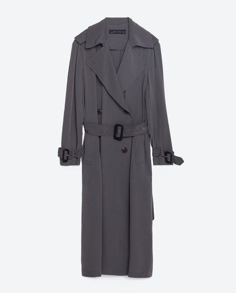 LONG FLOWING TRENCH COAT