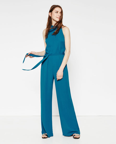 JUMPSUIT WITH TIE BELT