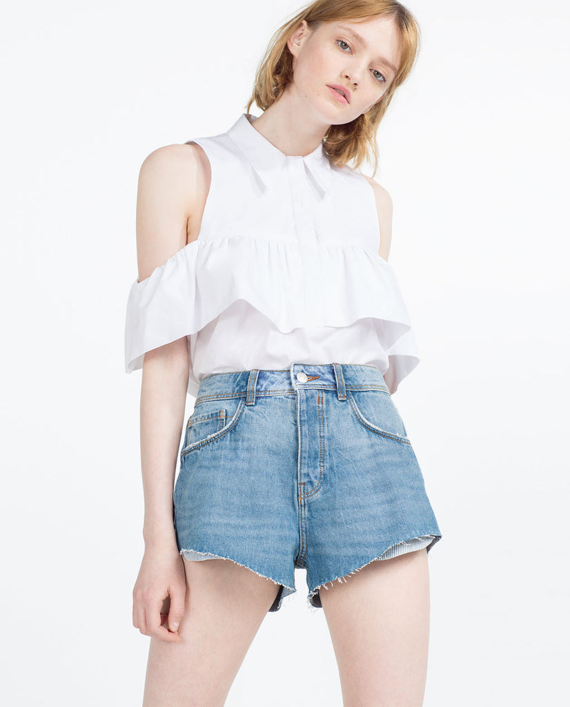 HIGH WAIST DENIM SHORTS