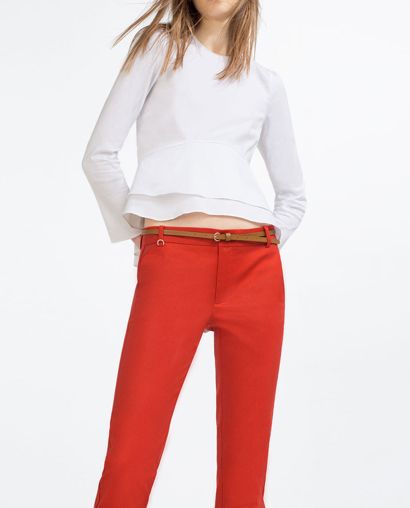 MID-RISE TROUSERS WITH BELT